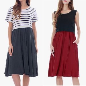 Two Breastfeeding (Nursing) Dresses, Medium